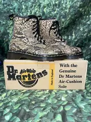 Dr. Martens MADE IN ENGLAND Boots 8 eye Python Snake Skin Print 6 US NEW