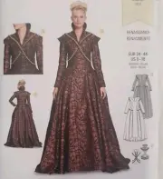 Burda Sewing Pattern 6398 Misses Renaissance Dress Size 8-18 Uncut