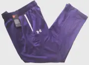 NWT $65 Men's UNDER ARMOUR TRACK PANTS Loose Fit ZIP CUFFS Running PURPLE Large