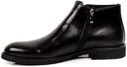 [Generic] Ankle Boot for Men Work Boot Pointed Toe Pull On StyleGenuine Leather Zipper Block Heel Burnished Colors Easy Care Men's Leather Shoes