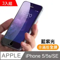 在飛比找PChome24h購物優惠-iPhone 5 5s SE 藍紫光 9H 鋼化玻璃膜 保護