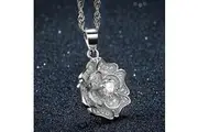 Solid 925 Sterling Silver Flowery Pendant