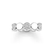 NEW Thomas Sabo Sterling Silver White Sparkling Circles Ring Size 52 925 Round