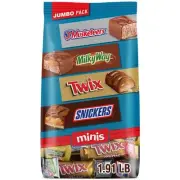 Mars Minis Milk Chocolate Candy Bars Jumbo Variety Pack 30.63 oz. (460690)