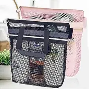 [Fhandong] 2Pcs Mesh Shower Caddy Portable Quick Dry Shower Bag,Mesh Shower Caddy Portable Shower Tote Bag,Quick-drying Portable Shower Bag,Travel Mesh Shower Caddy Bag Mesh Shower Caddy Mesh Shower Caddy Tote