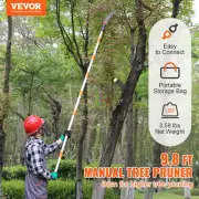 Manual Pole Saw, 4.6-9.8 ft Extendable Tree Pruner, for Pruning Palms and Shrubs