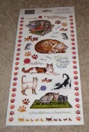 PSX Designs Sticker Sheet ~ Cozy Cats. HTF Collectable.