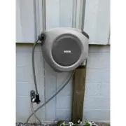 Hudson Hose Reel 15.13"x7.2"x15.5"Gray Automatic w/Hanger+Kink Resistant Durable