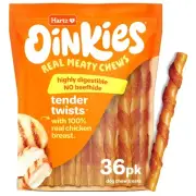 Hartz Oinkies Tender Twists with Real Chicken Breast Rawhide-Free Dog Treats,