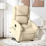 Cream Electric Recliner Chair for Living Room, Comfy Massage Reclining Chairs, Bedroom Reading Furniture, Chair for Lazy Lounge Spaces