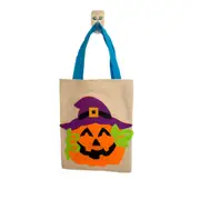 Laughing Pumpkin Hessian Tote Bag - Purple Hat