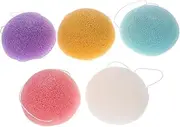 KAILIKETIY 5pcs Facial Cleaning Sponge Exfoliating Face Wash Sponges for Gentle Cleansing Soft Durable and Versatile Face Scrubbers and Bright for Daily Skincare Routine
