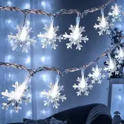 Christmas Lights, 40 LED Snowflake String Fairy Lights for Home, Party