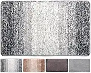 Julone Indoor Doormat No Odor Non Slip Rubber Backing Super Absorbent Mud and Water Door Mats Inside Entrance Floor Rugs Pet Mat Machine Washable Carpet - Grey Snowflakes, 20" x 31.5"