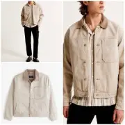 NWT ABERCROMBIE & FITCH A&F MEN'S Cropped Trucker Jacket | XXL (2XLarge) | $140
