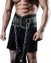 MANUEKLEAR Dip Belt, Weight Belt, Fitness Belt for Men and Women, Heavy Duty Dip Powerlifting Belt with Chain, 40 Inch Deadlifts for Squats, Pull Ups, Workout