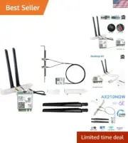 Advanced AX210 WiFi 6E Wireless Card with 6GHz Capabilities & 5400Mbps Speed