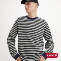 在飛比找Yahoo奇摩購物中心優惠-Levis 男款 長袖T恤 / 灰藍橫條紋 / 縮口袖口