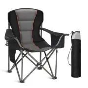 Oversized Portable Camping Chair Heavy Duty Folding Lawn Chair with Cup Holder