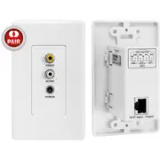 CW01AP Video Audio + Power Over Cat5 Extender Wall Plate 2Pcs/Set Wall Mountable Type For a Neat