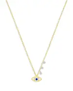 Meira T Diamond & Blue Sapphire Two Tone Gold Evil Eye Necklace, 18