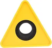 QUMIIRITY Microphone Logo Station Durable Triangle Yellow Mic Logo Stand for Professional Interview Use Convenient for Reporters and Interviewers Easy to Carry