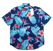 Tommy Bahama Camp Shirt Men's S Bahama Coast Paradiso Island Zone Blue Muse NWT
