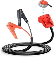 Jump Starter Cables with Adapter for Milwaukee 20V Batteries, 4.9FT 8AWG Heavy-Duty Booster Cables for Car, SUV, Light-Duty Truck Jump Starting, Portable Battery Jumper Kit (8 AWG, 4.9 FT)