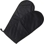 Oven Mitts - Double Oven Mitt | 1 PC Black Double Oven Gloves | F Heat Resistant BBQ Oven Mittens with Ropes, Non-Slip Design Gloves-Oven Mitts, Cooking Oven Glove Mitts for Cooking Baking Grilling