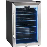 Tropical Blue LED Glass Door 69 Litre Mini Bar Fridge with Chrome Adjustable ...