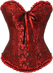 [DKCHENH] corset for women, Black and red corset,steam punk corset women,Black and red corset,steam punk corset for women.3X-Large size Corset, Black Red, 3X-Large