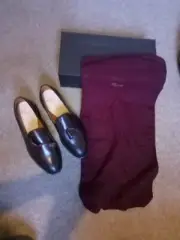 Allen Edmonds "GRAYSON" Men's Leather Tassel Loafers 9.5 D Merlot USA 8227S
