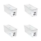 4x Boxsweden Crystal Tidy Box Container Storage Organiser w/ Lid 5L/35cm Clear