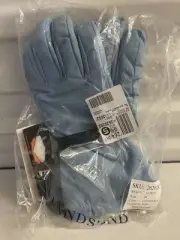 Primaloft Lands End Women Medium Blue Weatherly Wind Resistant Ski Skiing Gloves
