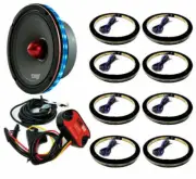 8x Universal RGB Speaker Light Rings 8" LED Bluetooth Remote Control DS18