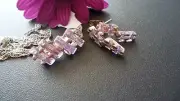 STUNNING SOLID 925 STERLING SILVER SET WITH ZIRCONIA PENDANT & EARRINGS