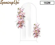 SpringUp 1x2M Metal Oval Wedding Arch Backdrop Balloon Background Stand Flower Frame Gate Archway for Party Decoration - White