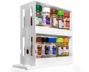 Rotary spice rack spice storage box2 shelves spice rack pull-out kitchen shelf organization system spice stands shelf