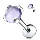 Piercing Ear Labret Stone Semi Gems Amethyst