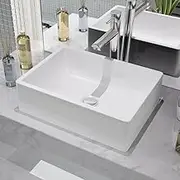 Bathroom Vessel Sink Vanity Counter Top Hand Wash Basin - Ceramic White 41x30x12 cm