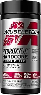 Muscletech Weight Loss Hydroxycut Hardcore Super Elite Slimming Pills, Immune System Vitamins - B12 B6, Increase Alertness & Performance, Support Fat Metabolism, 100 Count