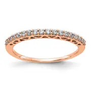 14k Rose Gold Polished Real Diamond Band