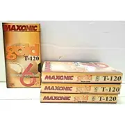 4 Maxonic Blank Recording VHS Tapes Video T-120 6 hours NEW Sealed .