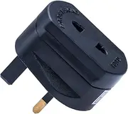Toothbrush Adaptor Plug UK Charger Adapter Shaver Socket 2 Pin to 3 Pin Electric Converter for Razor Plugs Bathroom Two to Three Prong Charging Tooth Brush Plugs Adapters Electrical Shaving (Black)