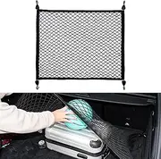 VEHIRIE Car Boot Net Luggage Net 80 x 60 cm Extends to 180 x 120 cm, Universal Car Net with 4 Solid Hooks, Super Elastic Boot Net Organiser, Luggage Protection Net
