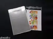 100 CLEAR CELLO SELF SEAL BAGS SLEEVES ENVELOPES 4-3/4 x 6-1/2 CARDS A6