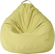 Morbuy Solid Colour Bean Bag Cover, Cotton Linen Sofa Cover Lazy Lounger Bean Bag No Filler, Washable Puff Sofa Lounge Recliner Sac for Indoor Outdoor (L,Ginger)