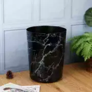 Mainstays 5 Gallon Trash Can, Plastic Office Bathroom Wastebasket Black Marble