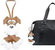 [Generic] Dog Bag Pendant, Puppy Pu Leather | Small Animal with Cute Shape Design, Adorable Backpack Decoration for Birthday Gift, Pet-Inspired Purse Charm with Clip Hook for Kids Bags and Handbag