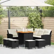 L-shaped Couch Sofa with Cushions Poly Rattan Outdoor Sofa Garden Sofa vidaXL